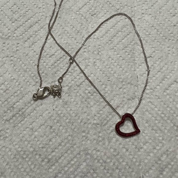 Swarovski brand beautiful red heart silver necklace - Picture 7 of 10